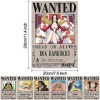 FISAPBXC Gift One Piece Bounty Wanted Poster dart, Poster Anime, Manga Poster Vintage Papier Kraft pour Chambre à Coucher et