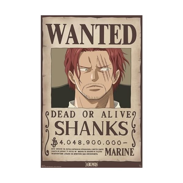 ABYSTYLE Affiche Poster One Piece Wanted Shanks 61x91.5cm