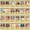CBOSNF One Piece Wanted Poster 24 Pièces One Bounty Voulait Poster,Chapeau de paille Pirates Manga Poster Vintage Papier Kraf