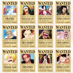 CBOSNF One Piece Wanted Poster 24 Pièces One Bounty Voulait Poster,Chapeau de paille Pirates Manga Poster Vintage Papier Kraf