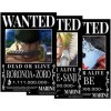 3 en 1 One Piece Anime Monster Trio [Style noir] Wanted Posters, Zoro Sanji Jinbei | Lot de 3 DIN A3 297 x 420 mm Mat