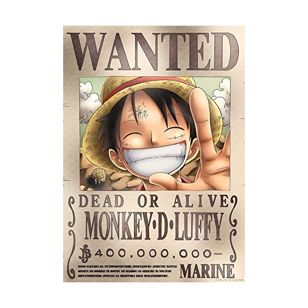 One Piece Wanted: New World Luffy 400 million berries Anime Poster 11x17inch 28x43cm