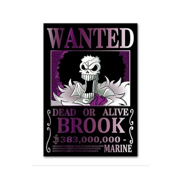 Générique poster one piece brook wanted 30 x 40 cm - poster décoratif pour chambre, bureau, salon...