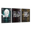 Poster One Piece Wanted de Zoro Sanji Luffy - Impression sur toile - 50 x 75 cm
