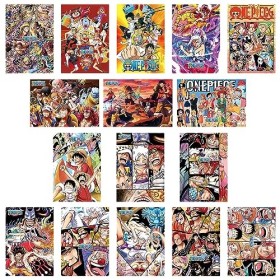 IOSCDH Poster 16pcs One Piece Wanted Poster Anime Poster décoration dintérieur Anime Vintage Affiche Décoration Anime Fond d