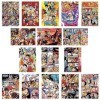 IOSCDH Poster 16pcs One Piece Wanted Poster Anime Poster décoration dintérieur Anime Vintage Affiche Décoration Anime Fond d