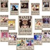 ROSETOR Lot de 16 affiches One Piece « Wanted » - 42 x 29 cm - Personnage de Luffy avec chapeau de paille et son équipage