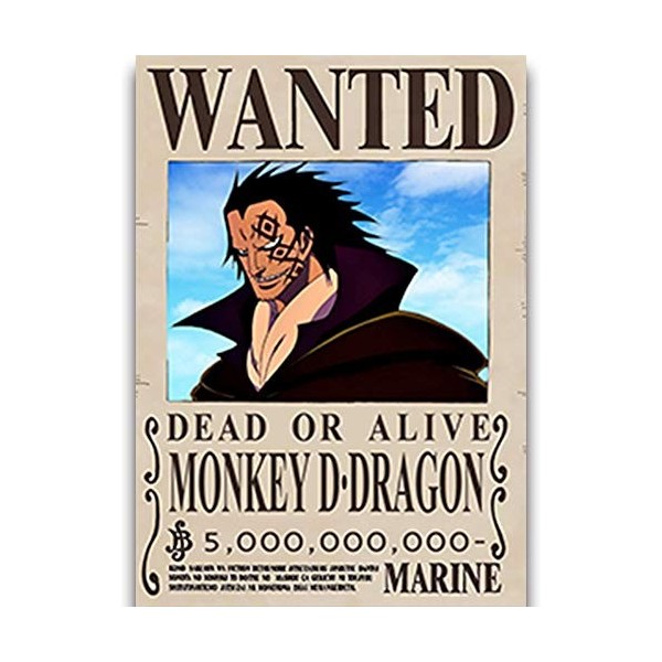 ROSETOR Lot de 18 affiches One Piece Wanted 42 cm × 29 cm, nouvelle édition One Piece Pirates Wanted Posters, amiral du monde