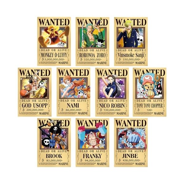 One Piece Posters Wanted, Anime Poster, One Piece Wanted Vintage Affiche Luffy Poster, Anime Décoration dIntérieur, Décorati