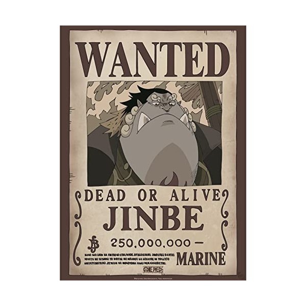 ABYSTYLE ONE PIECE Poster Wanted Jinbe 52x38cm 