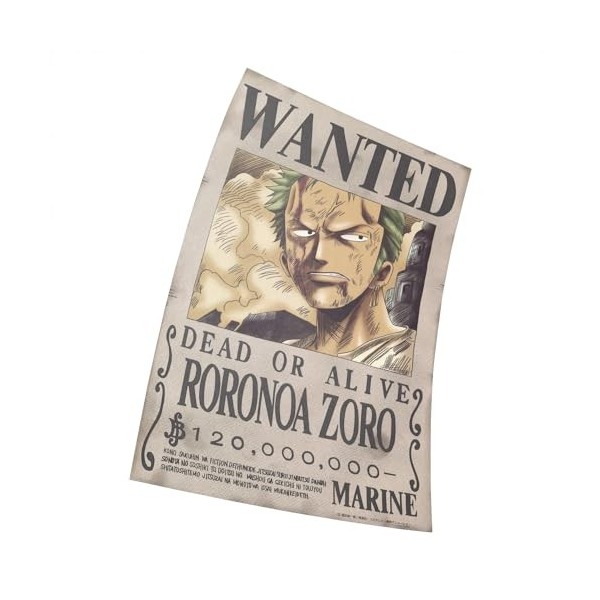 poster One Piece – Poster Wanted Roronoa Zoro Affiche 15 x 23 pouces 38 cm x 58 cm 380 mm x 580 mm 