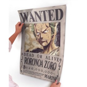 poster One Piece – Poster Wanted Roronoa Zoro Affiche 15 x 23 pouces 38 cm x 58 cm 380 mm x 580 mm 