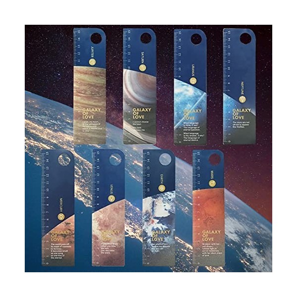 FZSECRIU marque page manga, marque page original,marque page livre，marque page enfant thème de lespace 8 pièces 