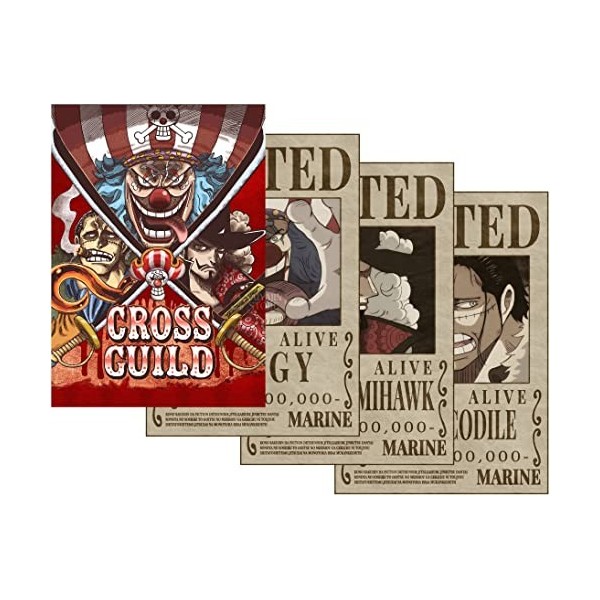 One Piece Anime Supernova Trio 3 en 1 [Black Style] Wanted Posters, Monkey D. Luffy Trafalgar Law Eustass Captain Kid | Lot d