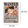 Lot de 10 posters One Piece Wanted - Pour mur et porte - 28,5 x 19,5 cm