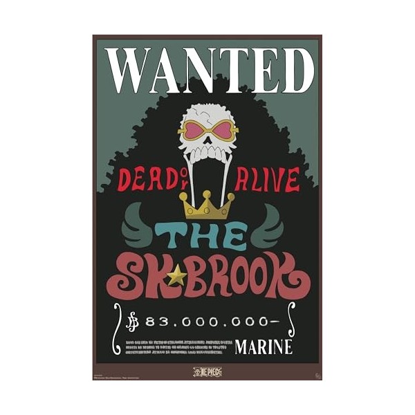 GB eye - ONE PIECE Poster Maxi Wanted Brook 91,5 x 61 cm 