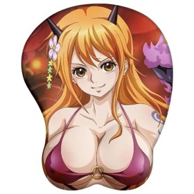 One Piece NaMi 3D Tapis de Souris de Gaming | Tapis de Souris 3D Sexy sur la Poitrine en Silicone | en Silicone avec Repose-P