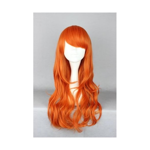 COSPLAZA Perruque longue ondulée orangé Anime Cosplay Wigs Lovely ONE PIECE Nami Cheveux COSPLAY WIG