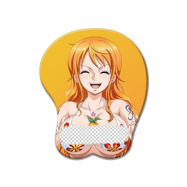 One Piece NaMi 3D Tapis de Souris Anime Silicone Tapis de Souris Respirant Tapis de Souris antidérapant Repose Poignet Souris