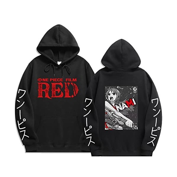 Sybnwnwm Sweat à capuche One Piece Anime Nami Cosplay à manches longues pour homme et femme, violet, S