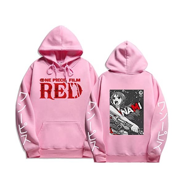 Sybnwnwm Sweat à capuche One Piece Anime Nami Cosplay à manches longues pour homme et femme, violet, S