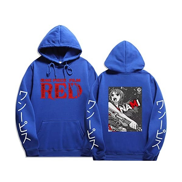 Sybnwnwm Sweat à capuche One Piece Anime Nami Cosplay à manches longues pour homme et femme, violet, S