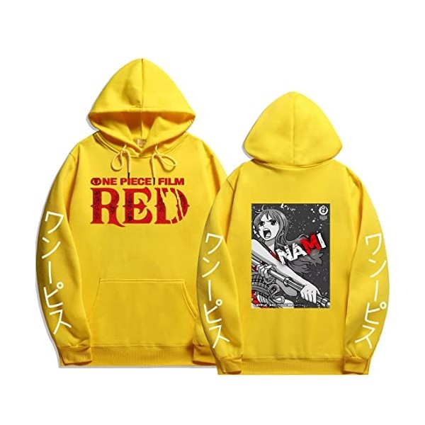 Sybnwnwm Sweat à capuche One Piece Anime Nami Cosplay à manches longues pour homme et femme, violet, S