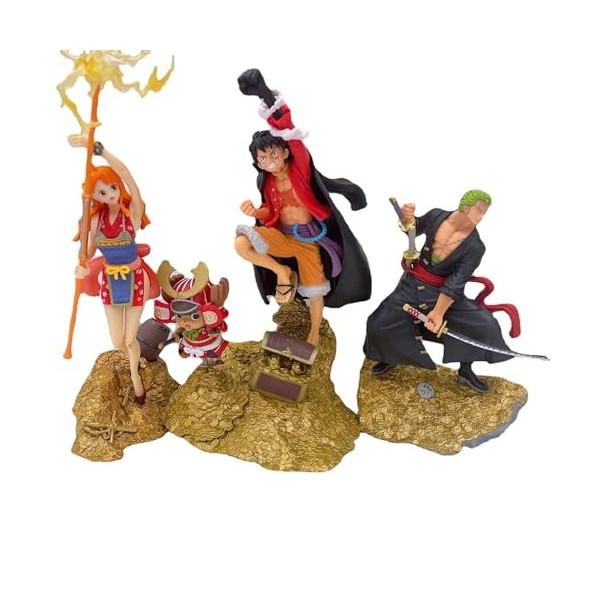 MUIR OnePiece Figurine Luffy Chopper Zoro Nami Figure Statue environ 20 cm OnePiece Cartoon PVC Jouet de collection pour les