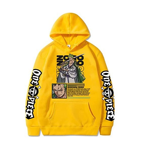 Sybnwnwm Anime One Piece Sweat à Capuche Zoro Luffy Pull 3D Imprimé Ace Chopper Nami Sweatshirt Hoodie Pull