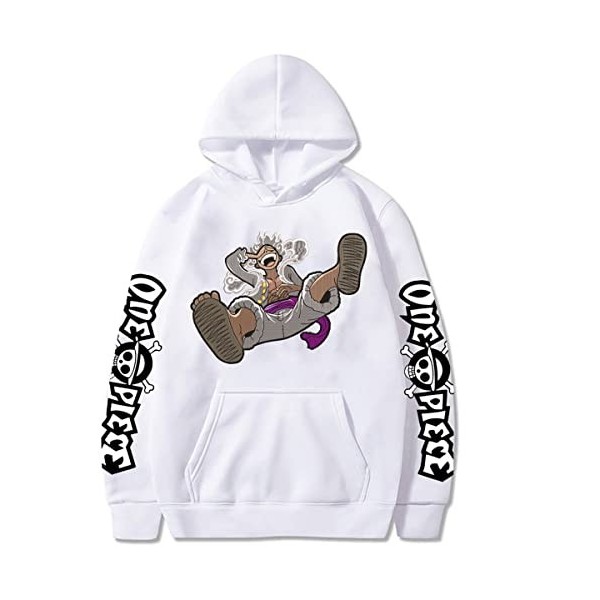 Sybnwnwm Anime One Piece Sweat à Capuche Zoro Luffy Pull 3D Imprimé Ace Chopper Nami Sweatshirt Hoodie Pull