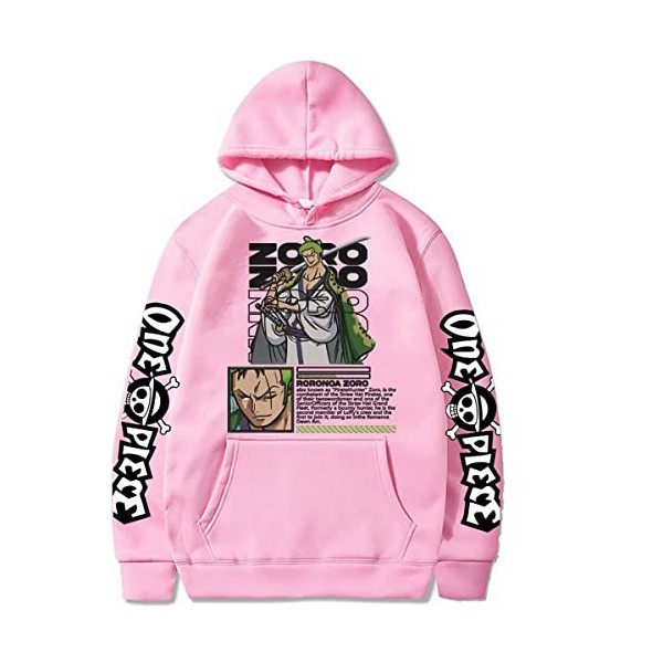 Sybnwnwm Anime One Piece Sweat à Capuche Zoro Luffy Pull 3D Imprimé Ace Chopper Nami Sweatshirt Hoodie Pull