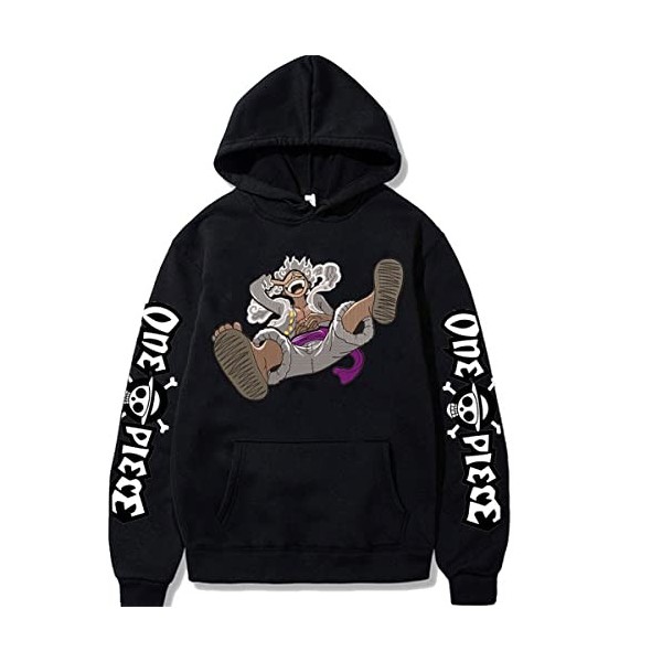 Sybnwnwm Anime One Piece Sweat à Capuche Zoro Luffy Pull 3D Imprimé Ace Chopper Nami Sweatshirt Hoodie Pull