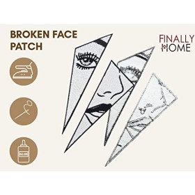 Finally Home Broken Face Patch thermocollant | Patchs pour le visage et le manga pour femme, blanc/noir