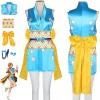 SZYDM Anime One Piece Nami Cosplay Tenue, vêtements sans manches pour femme, mini-jupe avec fente latérale, ensemble complet 