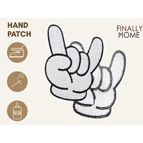 Écusson thermocollant blanc à la main de dessin animé, patchs de dessin animé, patchs à repasser, patchs de manga, rocker, so