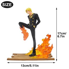 Hilloly Figurines de Sanji, Anniversaire Cake Topper Figurines Pirate Nautiques King Cake Topper Voiture 1 PCS Convient pour 