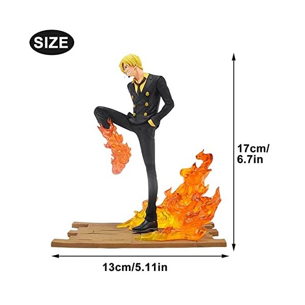 Hilloly Figurines de Sanji, Anniversaire Cake Topper Figurines Pirate Nautiques King Cake Topper Voiture 1 PCS Convient pour 
