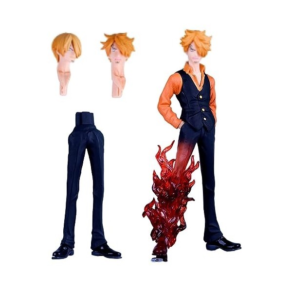CBOSNF Pirates Figurine Anime Figure Pirates Figurines de San-ji,Pirates San-ji Figure avec Jambe Effet Flamme Anime Figurine