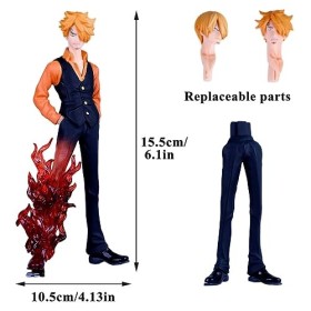 CBOSNF Pirates Figurine Anime Figure Pirates Figurines de San-ji,Pirates San-ji Figure avec Jambe Effet Flamme Anime Figurine