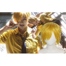 COSPLAZA One Piece Sanji Short Yellow Golden Male anime cosplay costume perruque blonde perruque
