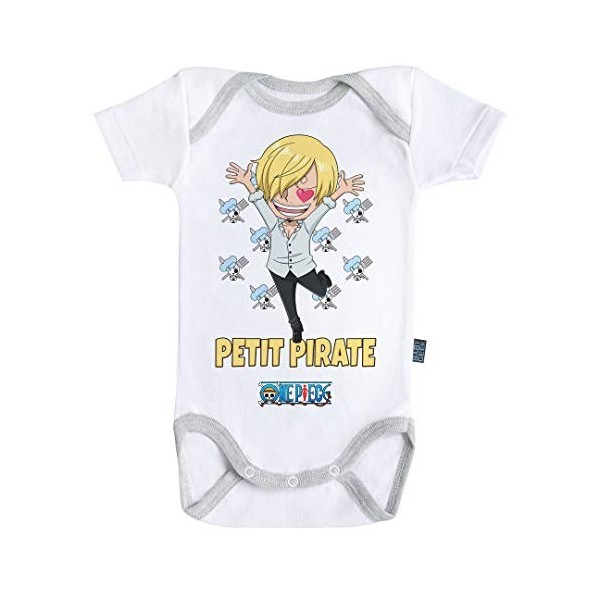 Baby Geek Petit Pirate Sanji - One Piece - Body Bébé manches courtes 6-12 mois 