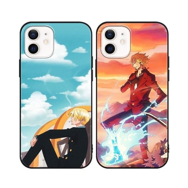 2 Pièces Coque pour Honor 90 Lite 5G 6.7 Pouce, Anime One Piece Sanji Manga Dessin Animé Motif Étui Protection Housse de Sili