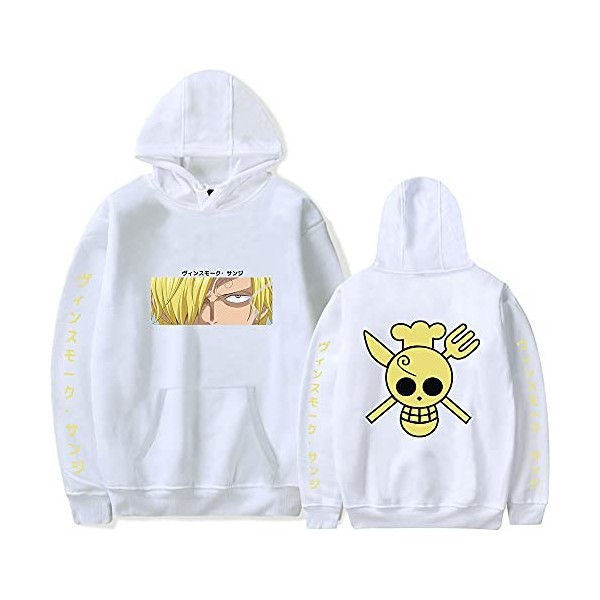 SHNW Sweat à capuche One Piece Sanji Cosplay Impression 3D Pull à manches longues, Noir , M