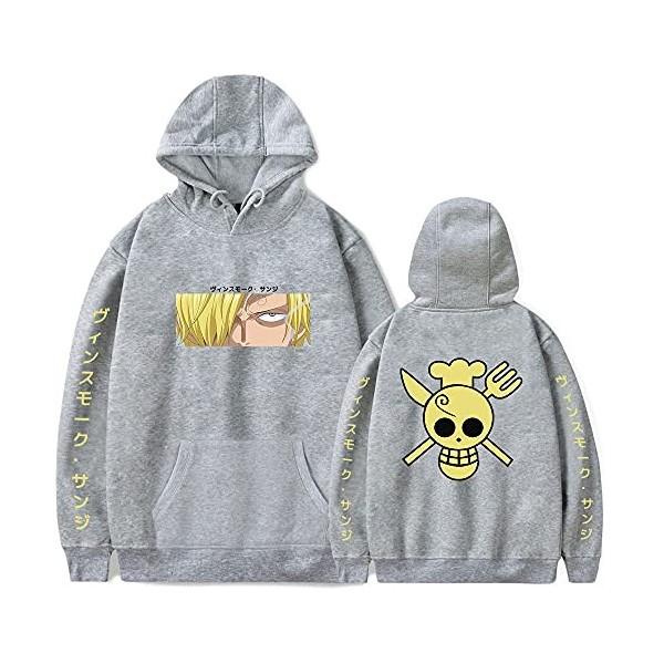 SHNW Sweat à capuche One Piece Sanji Cosplay Impression 3D Pull à manches longues, Noir , M