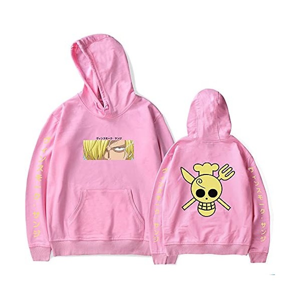 SHNW Sweat à capuche One Piece Sanji Cosplay Impression 3D Pull à manches longues, Noir , M