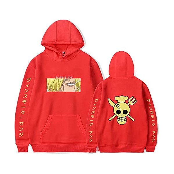 SHNW Sweat à capuche One Piece Sanji Cosplay Impression 3D Pull à manches longues, Noir , M