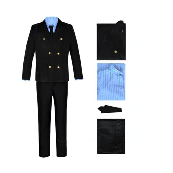 MIGUOO Anime One Piece Cosplay Set Sanji Veste Costume Costume Halloween Party Set Uniforme Complet Sanji,S 