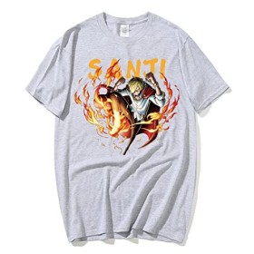 Sybnwnwm T-shirt One Piece Anime Sanji Cosplay à manches courtes et col rond Impression 3D, Noir , XS