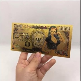 1PCS Billet One Piece Nico Robin avec certificat dauthenticité, Billet de Banque dor Anime, Manga One Piece Marque-Page à C