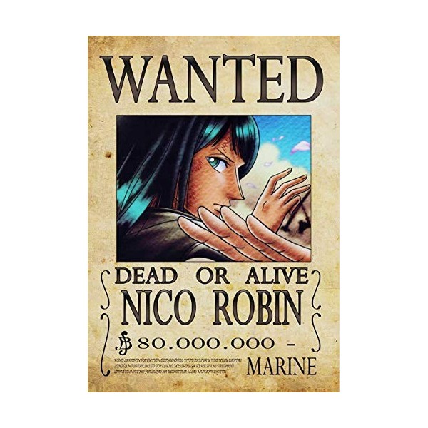 Poster One Piece Nico Robin Wanted Anime Manga